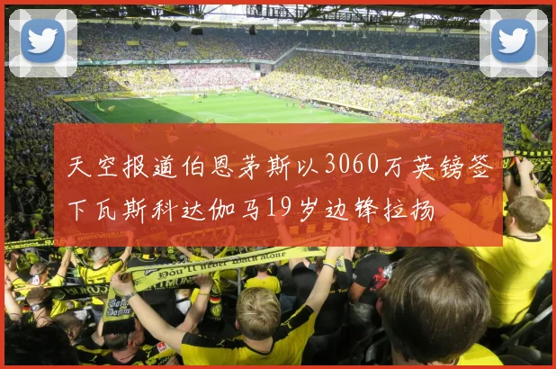 天空报道伯恩茅斯以3060万英镑签下瓦斯科达伽马19岁边锋拉扬